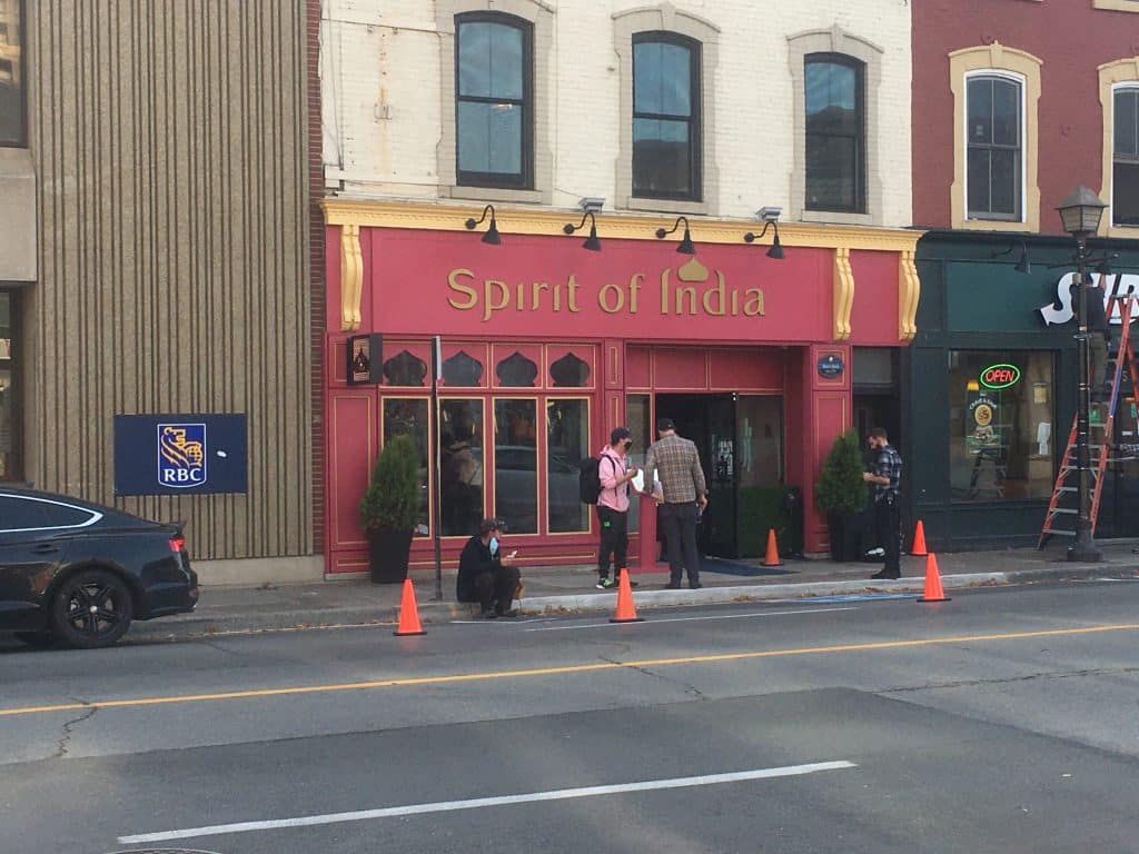 Exterior of "Spirit of India", a restaurant in the movie "Spin".